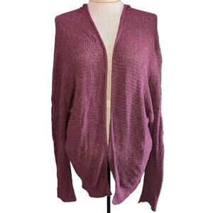 Womens Urban Outfitters Cardigan Large BDG Ivy Cotton Blend Maroon Open Front